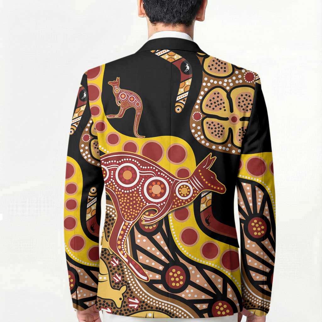 Kangaroo Australia Blazer Aussie Aboriginal Dot Art