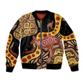 Kangaroo Australia Bomber Jacket Aussie Aboriginal Dot Art