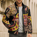 Kangaroo Australia Bomber Puffer Jacket Aussie Aboriginal Dot Art