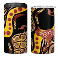 Kangaroo Australia 4 in 1 Can Cooler Tumbler Aussie Aboriginal Dot Art