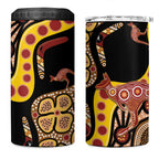 Kangaroo Australia 4 in 1 Can Cooler Tumbler Aussie Aboriginal Dot Art
