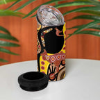Kangaroo Australia 4 in 1 Can Cooler Tumbler Aussie Aboriginal Dot Art