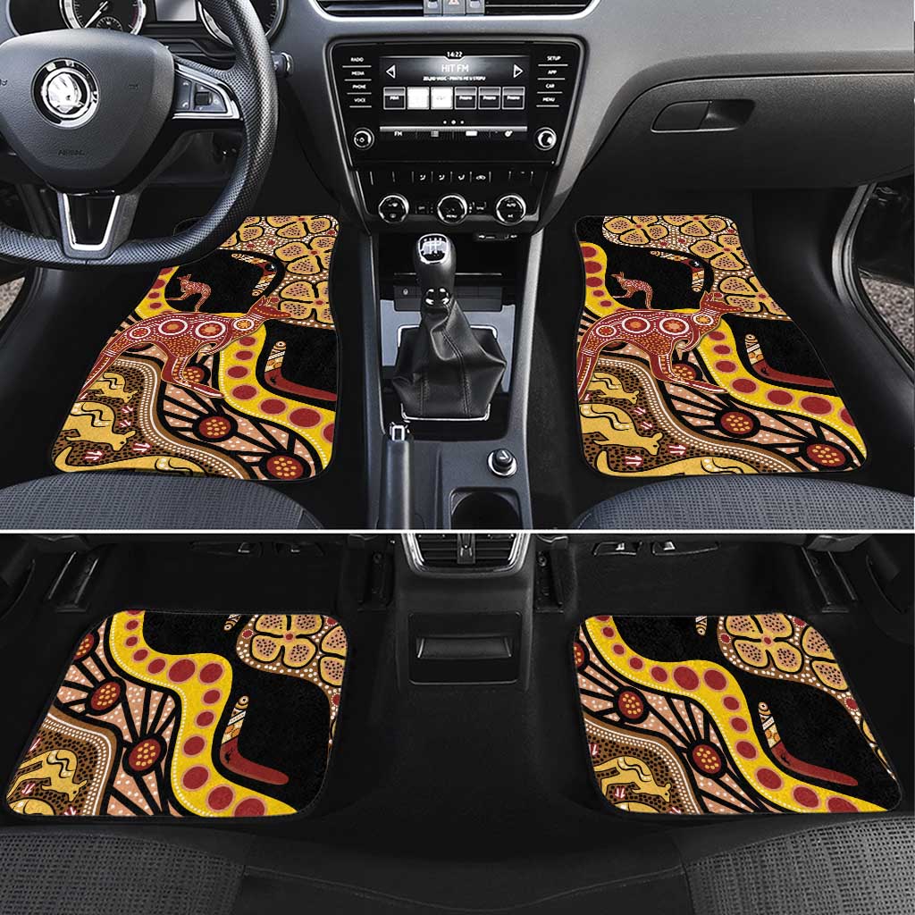 Kangaroo Australia Car Mats Aussie Aboriginal Dot Art