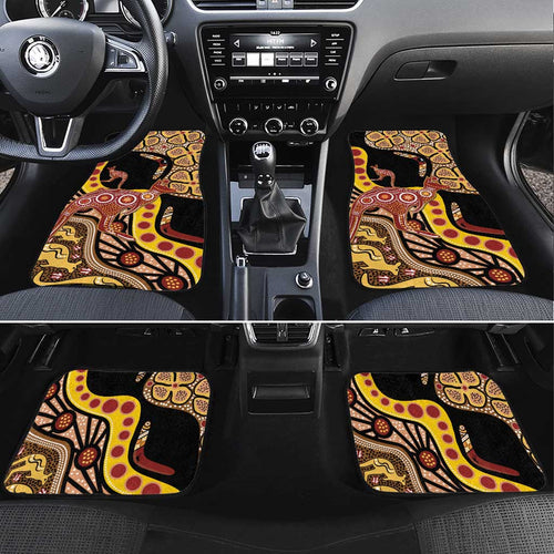 Kangaroo Australia Car Mats Aussie Aboriginal Dot Art