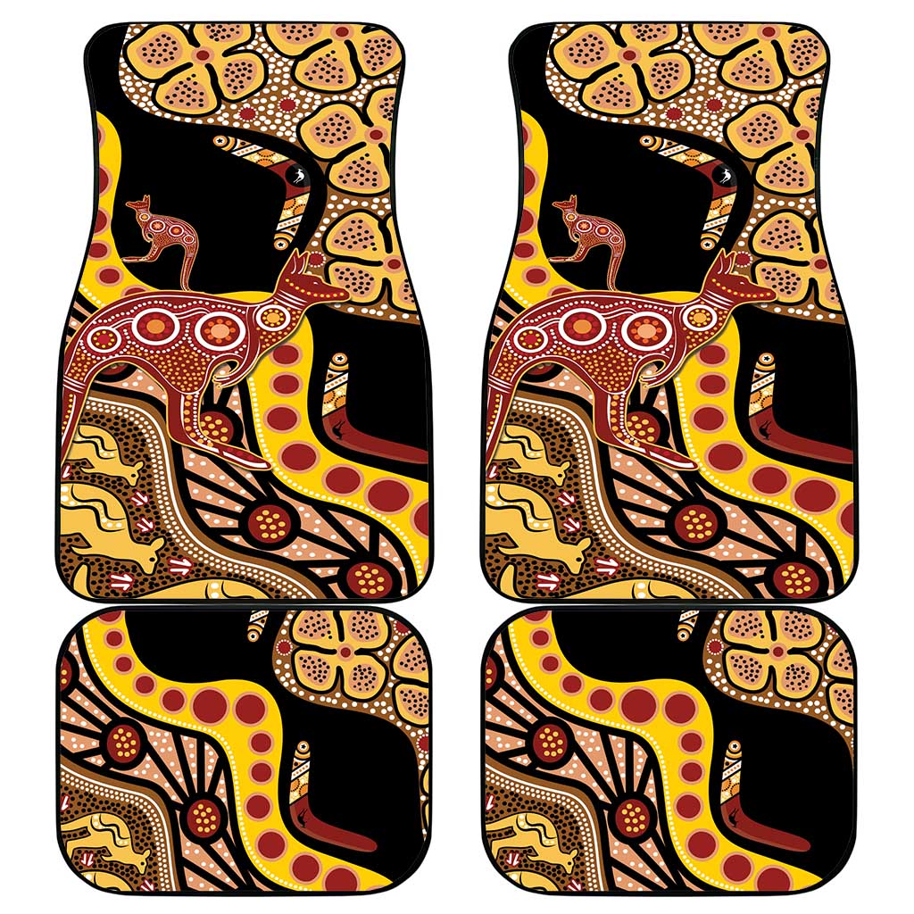 Kangaroo Australia Car Mats Aussie Aboriginal Dot Art
