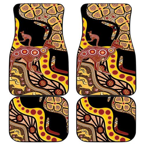 Kangaroo Australia Car Mats Aussie Aboriginal Dot Art