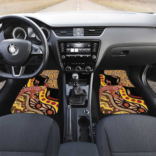 Kangaroo Australia Car Mats Aussie Aboriginal Dot Art