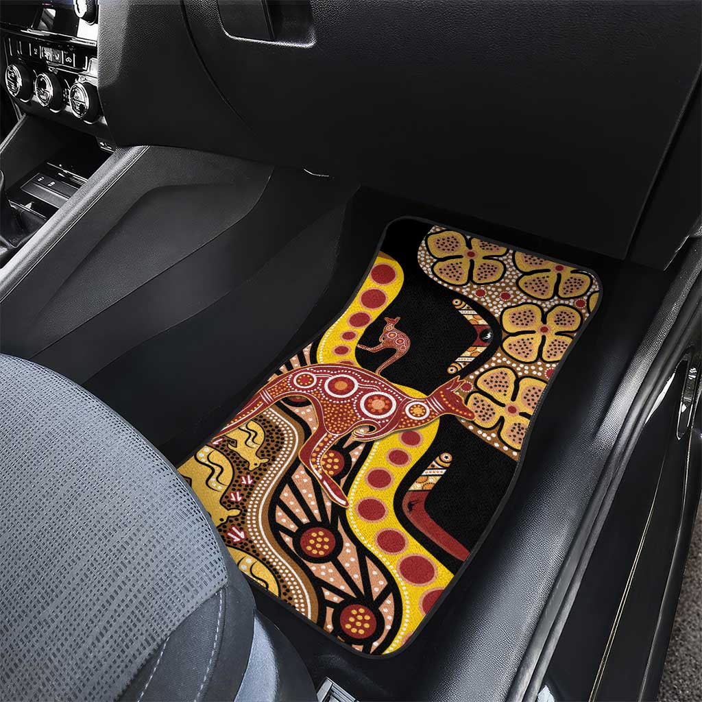 Kangaroo Australia Car Mats Aussie Aboriginal Dot Art