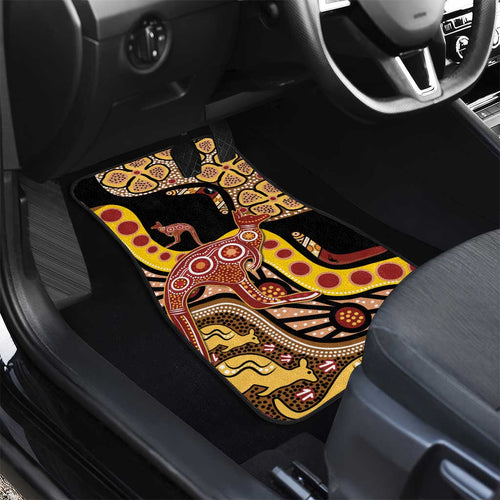Kangaroo Australia Car Mats Aussie Aboriginal Dot Art