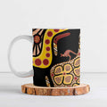 Kangaroo Australia Ceramic Mug Aussie Aboriginal Dot Art