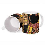 Kangaroo Australia Ceramic Mug Aussie Aboriginal Dot Art