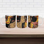 Kangaroo Australia Ceramic Mug Aussie Aboriginal Dot Art