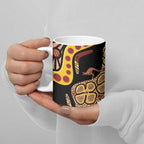 Kangaroo Australia Ceramic Mug Aussie Aboriginal Dot Art