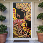 Kangaroo Australia Door Cover Aussie Aboriginal Dot Art