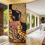 Kangaroo Australia Door Cover Aussie Aboriginal Dot Art