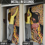 Kangaroo Australia Door Cover Aussie Aboriginal Dot Art
