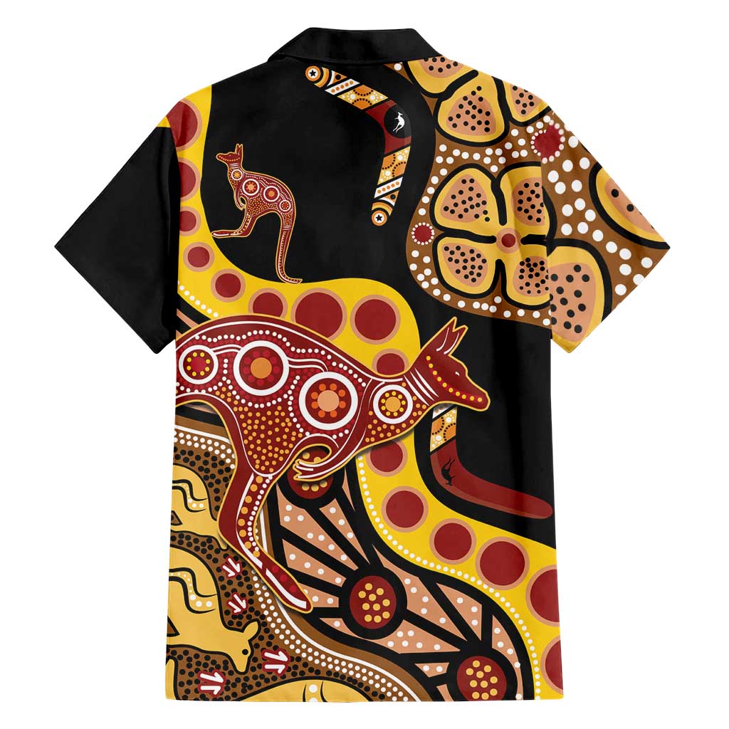 Kangaroo Australia Family Matching Puletasi and Hawaiian Shirt Aussie Aboriginal Dot Art