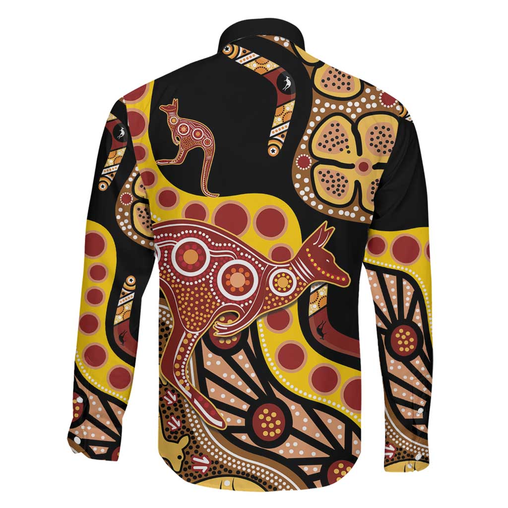 Kangaroo Australia Family Matching Puletasi and Hawaiian Shirt Aussie Aboriginal Dot Art
