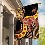 Kangaroo Australia Garden Flag Aussie Aboriginal Dot Art