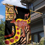 Kangaroo Australia Garden Flag Aussie Aboriginal Dot Art