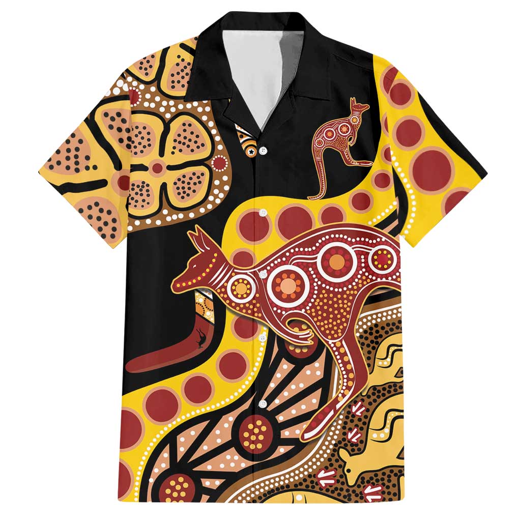 Kangaroo Australia Hawaiian Shirt Aussie Aboriginal Dot Art