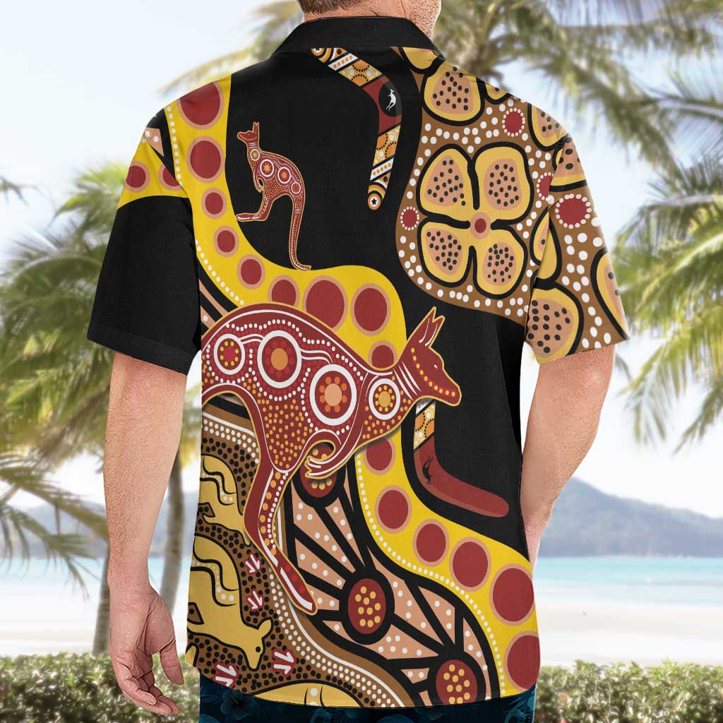 Kangaroo Australia Hawaiian Shirt Aussie Aboriginal Dot Art