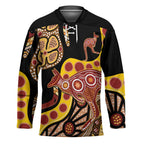 Kangaroo Australia Hockey Jersey Aussie Aboriginal Dot Art