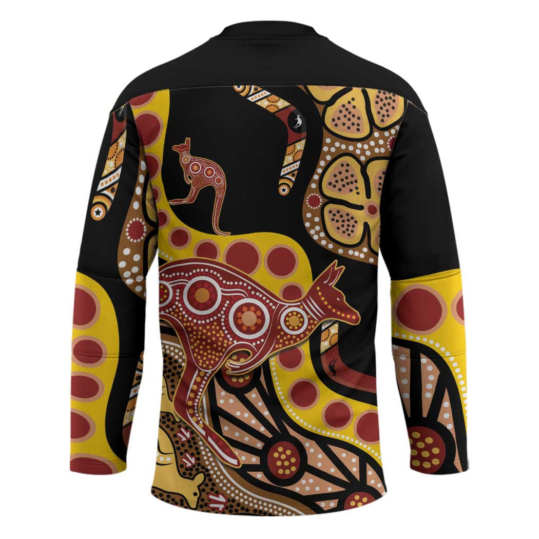 Kangaroo Australia Hockey Jersey Aussie Aboriginal Dot Art