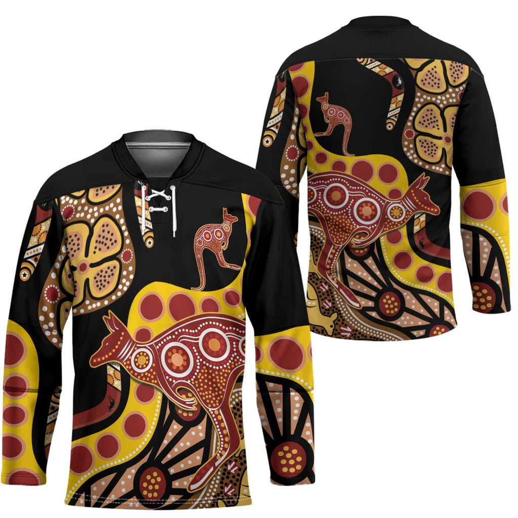 Kangaroo Australia Hockey Jersey Aussie Aboriginal Dot Art