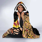 Kangaroo Australia Hooded Blanket Aussie Aboriginal Dot Art