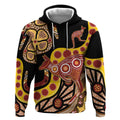 Kangaroo Australia Hoodie Aussie Aboriginal Dot Art