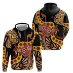 Kangaroo Australia Hoodie Aussie Aboriginal Dot Art