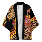 Kangaroo Australia Kimono Aussie Aboriginal Dot Art