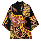 Kangaroo Australia Kimono Aussie Aboriginal Dot Art