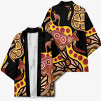 Kangaroo Australia Kimono Aussie Aboriginal Dot Art