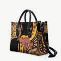 Kangaroo Australia Leather Bag Aussie Aboriginal Dot Art