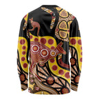 Kangaroo Australia Long Sleeve Shirt Aussie Aboriginal Dot Art