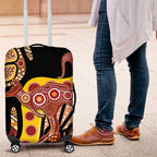 Kangaroo Australia Luggage Cover Aussie Aboriginal Dot Art