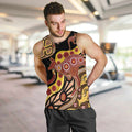 Kangaroo Australia Men Tank Top Aussie Aboriginal Dot Art