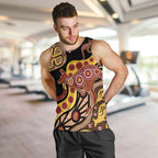 Kangaroo Australia Men Tank Top Aussie Aboriginal Dot Art