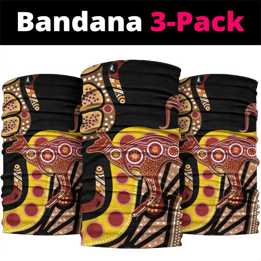 Kangaroo Australia Neck Gaiter Aussie Aboriginal Dot Art