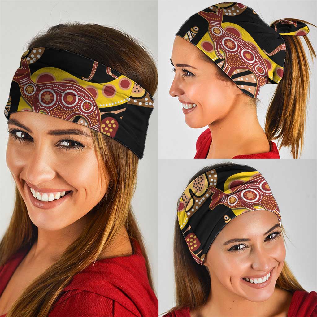 Kangaroo Australia Neck Gaiter Aussie Aboriginal Dot Art