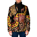 Kangaroo Australia Padded Jacket Aussie Aboriginal Dot Art