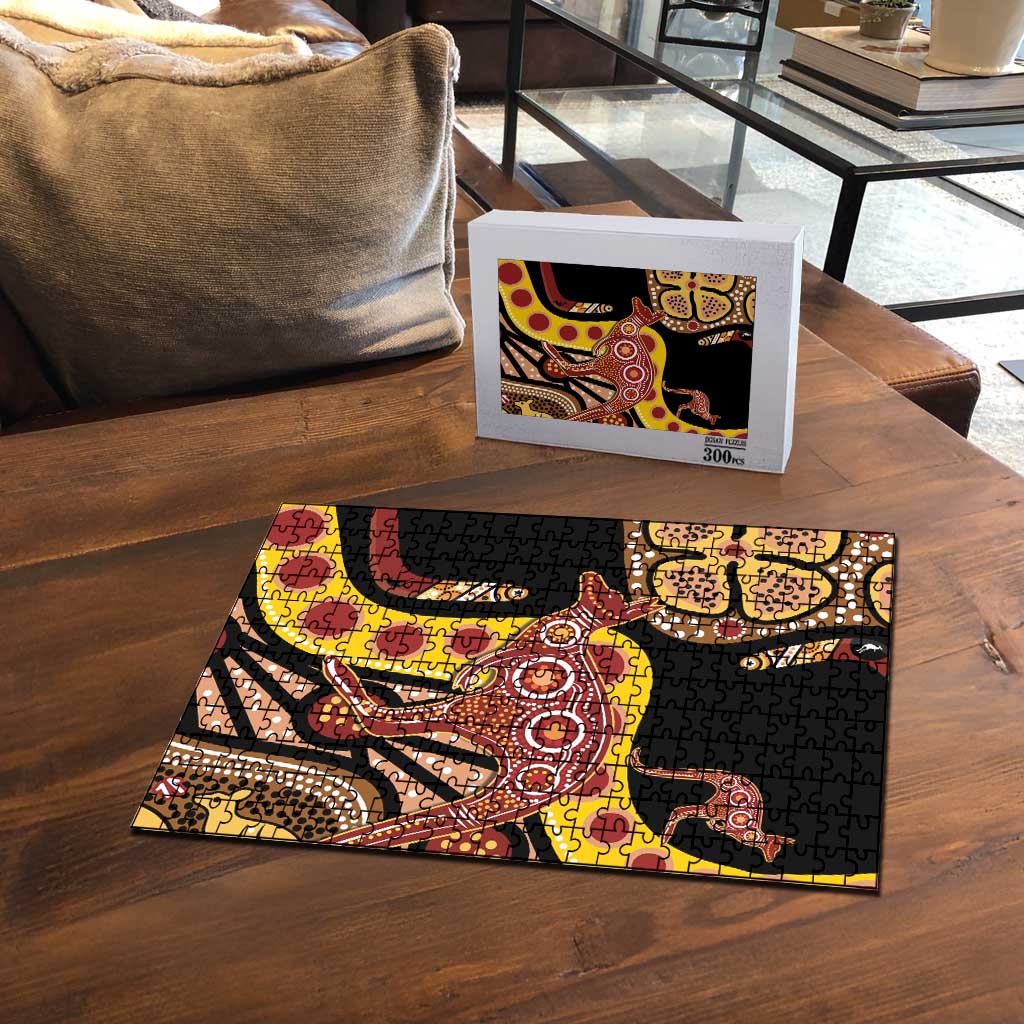 Kangaroo Australia Puzzle Aussie Aboriginal Dot Art