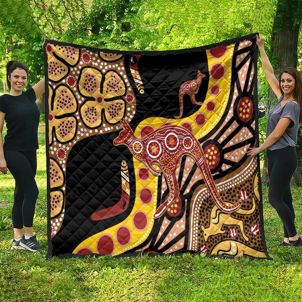 Kangaroo Australia Quilt Aussie Aboriginal Dot Art