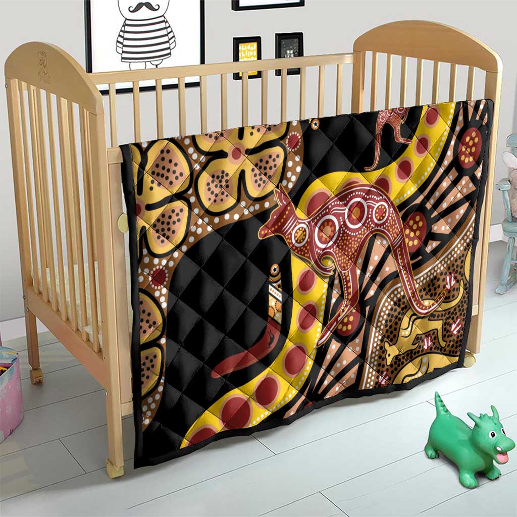Kangaroo Australia Quilt Aussie Aboriginal Dot Art