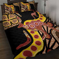 Kangaroo Australia Quilt Bed Set Aussie Aboriginal Dot Art