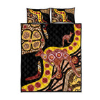Kangaroo Australia Quilt Bed Set Aussie Aboriginal Dot Art