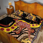 Kangaroo Australia Quilt Bed Set Aussie Aboriginal Dot Art