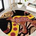 Kangaroo Australia Round Carpet Aussie Aboriginal Dot Art